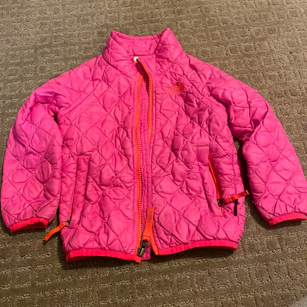 Girls 3t The North Face Thermoball jacket hot pink and orange size 3t
